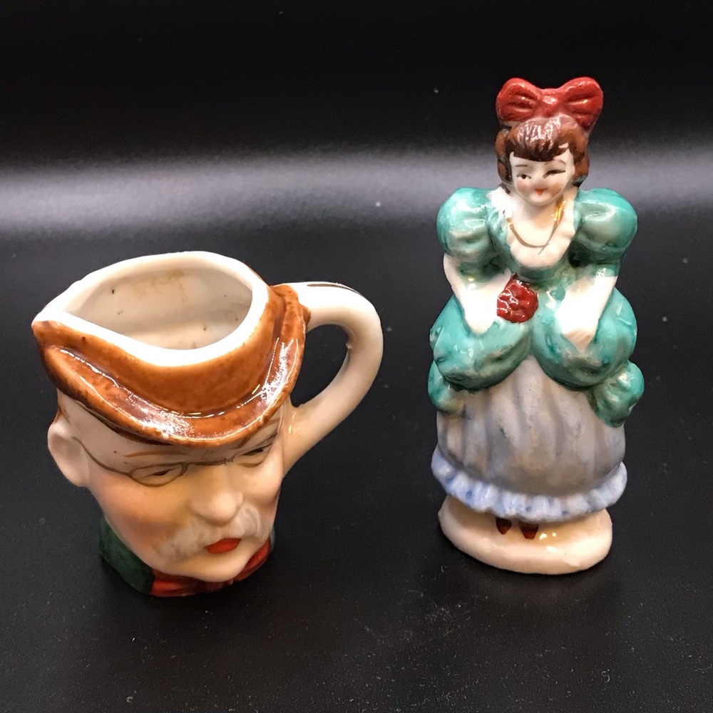 Two Pieces Of Made In Japan Vintage Miniatures